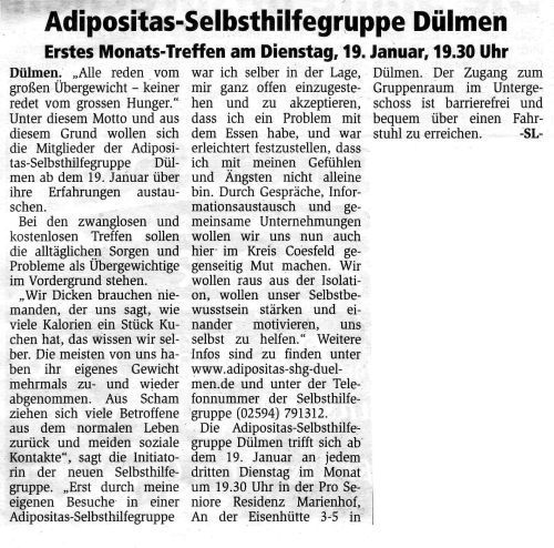 Artikel in Streiflichter 06.01.2010